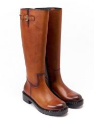 British Passport Skórzane kozaki w kolorze jasnobrązowym rozmiar: 40. Brązowe kozaki damskie British Passport, bez obcasa. Za 612.06 zł.