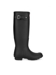 Hunter Kalosze WFT2083RMA Czarny. Czarne kalosze damskie Hunter, bez wzorów, z kauczuku. Za 419.99 zł.
