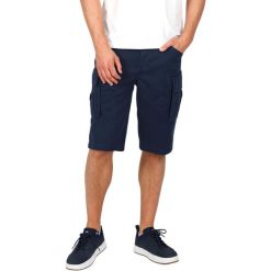 Szorty Męskie Timberland Poplin. Niebieskie szorty męskie Timberland, bez kołnierzyka. Za 307.35 zł.