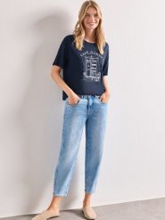 Street One Koszulka Kobiety Bawełna niebieski, 38. Niebieskie t-shirty damskie Street One, bez wzorów, z bawełny, bez kołnierzyka. Za 129.95 zł.