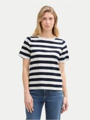 Tom Tailor Bluzka 1045964 Granatowy Regular Fit. Niebieskie bluzki damskie Tom Tailor, m, bez wzorów, z bawełny, bez ramiączek. Za 79.99 zł.