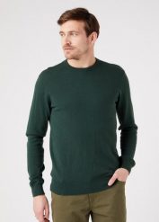 WRANGLER CREWNECK KNIT MĘSKI SWETER KLASYCZNY SYCAMORE W8A02PG49 112321348. Swetry męskie Wrangler, m, bez wzorów, bez kołnierzyka. Za 139.99 zł.