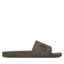 Klapki BOSS. Brązowe klapki i japonki męskie Boss. Za 189.99 zł.