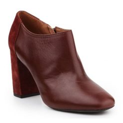 Buty Geox D Audalies H.D W D643XD-04322-C6315 brązowe. Brązowe botki damskie z materiału, bez obcasa, na obcasie, bez zapięcia. Za 756.98 zł.