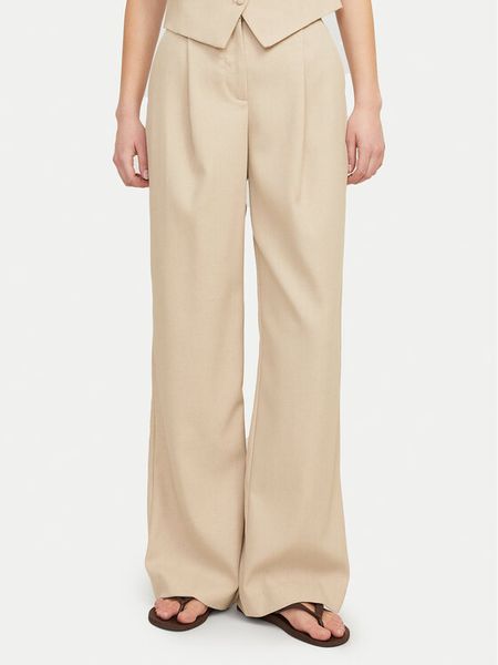 JJXX Spodnie materiałowe Ellis 12268837 Beżowy Wide Leg. Brązowe spodnie materiałowe damskie JJXX, bez wzorów, z materiału. Za 149.99 zł.