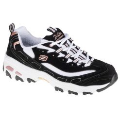 Buty sportowe Sneakersy damskie, D'Lites Devoted Fan. Czarne buty sportowe na co dzień damskie Skechers, bez wzorów, trekkingowe. Za 289.99 zł.