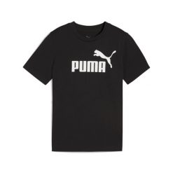 Młodzieżowa koszulka ESS z logo No. 1 PUMA Black. Czarna bluzki damskie Puma, m, bez wzorów, z gumy, młodzieżowe, bez kołnierzyka, bez ramiączek. Za 79.00 zł.