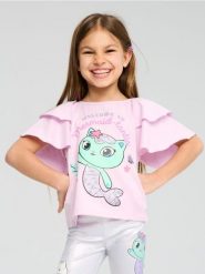 Koszulka Gabby's Dollhouse - fioletowy. Fioletowe koszulki dziewczęce Sinsay, l, bez wzorów, bez ramiączek. Za 12.99 zł.