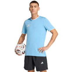 Koszulka męska adidas Entrada 26 Jersey błękitna JZ2510. Niebieskie t-shirty sportowe męskie Adidas, l, z jersey, bez ramiączek, na fitness i siłownię. Za 97.55 zł.