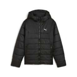 Młodzieżowa kurtka ocieplana Essentials z kapturem PUMA Black. Czarna kurtki damskie Puma, m, bez wzorów, eleganckie, z kapturem. Za 299.00 zł.