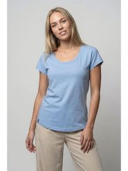 Alife and kickin Koszulka "Eira" w kolorze błękitnym rozmiar: XS. Niebieskie bluzki damskie Alife and Kickin, xs, bez wzorów, z bawełny, bez kołnierzyka, bez ramiączek. Za 60.99 zł.