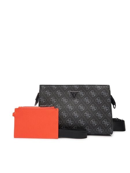 Guess Saszetka HMMILO P6157 Czarny. Czarne saszetki męskie Guess, ze skóry. Za 369.99 zł.