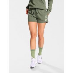 Damskie Szorty bawełniane Hummel Active. Zielone spodenki sportowe damskie HUMMEL, z bawełny, na fitness i siłownię. Za 194.00 zł.