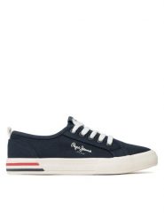 Pepe Jeans Tenisówki Brady Basic Boy PBS30549 Granatowy. Niebieskie buty sportowe chłopięce Pepe Jeans, z jeansu, bez zapięcia. Za 139.99 zł.