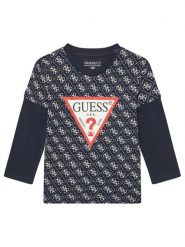Guess Bluzka N5YI09 K8HM4 Granatowy Regular Fit. Niebieskie t-shirty chłopięce Guess, z aplikacjami, z bawełny, bez ramiączek. Za 89.99 zł.