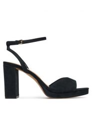 Aldo Sandały Gracious 13966706 Czarny. Czarne sandały damskie Aldo, bez wzorów, z nubiku, bez obcasa, na słupku. Za 419.99 zł.