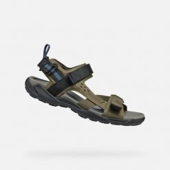 Sandały GEOX U TERRENO + GRIP Zielony. Brązowe sandały męskie Geox, z syntetyku, bez zapięcia. Za 330.99 zł.