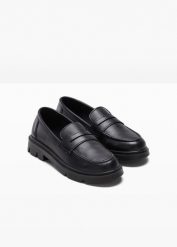 Półbuty loafer chunky. Czarne półbuty damskie bonprix, bez wzorów, bez obcasa. Za 124.99 zł.