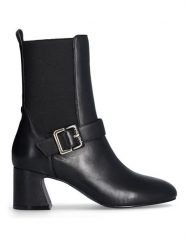 Liu Jo Skórzane botki w kolorze czarnym rozmiar: 38. Czarne botki damskie Liu Jo, z materiału, eleganckie, bez obcasa, bez zapięcia. Za 501.57 zł.