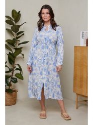 Curvy Lady Sukienka w kolorze błękitnym rozmiar: 48/50. Niebieskie sukienki damskie Curvy Lady, na co dzień, bez wzorów, z wiskozy, klasyczne, bez kołnierzyka, bez ramiączek, maxi, proste. Za 135.81 zł.