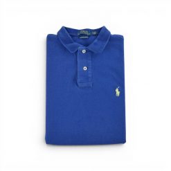 Polo Ralph Lauren koszulka męska z krótkim rękawem. Niebieskie koszulki polo męskie Ralph Lauren, l, bez wzorów, z materiału, bez ramiączek. Za 127.76 zł.