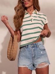 Milan Kiss Koszulka polo w kolorze kremowym rozmiar: M. Brązowe bluzki damskie Milan Kiss, m, bez wzorów, bez kołnierzyka, bez ramiączek. Za 209.95 zł.