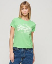 Dopasowana koszulka graficzna Neon Vl Ub. Zielone t-shirty damskie Superdry., m, bez wzorów, z bawełny, bez kołnierzyka. Za 124.85 zł.
