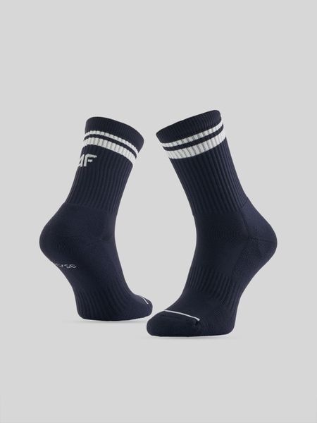 4F Skarpetki tenisowe długie (2-pack) damskie - granatowe 35-38. Niebieskie skarpetki damskie 4f, bez wzorów. Za 39.99 zł.