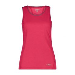 Damski tank top techniczny CMP Unlimitech. Czerwone topy sportowe damskie CMP, xl, bez wzorów, bez ramiączek. Za 163.50 zł.