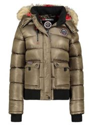 Geographical Norway Kurtka zimowa "Bugs" w kolorze khaki rozmiar: XL. Brązowe kurtki damskie Geographical Norway, na zimę, xl, bez wzorów, prążkowane, bez kaptura. Za 309.65 zł.