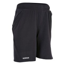 Spodenki do hokeja na trawie męskie Korok FH900. Czarne szorty męskie KOROK, z elastanu, bez kołnierzyka. Za 139.99 zł.