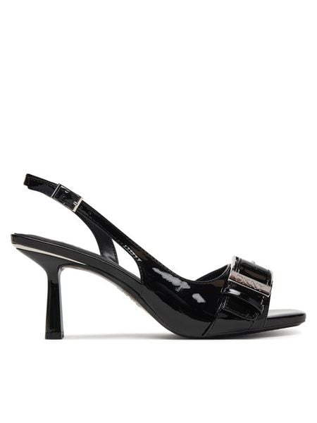 DKNY Sandały Nolana K1621237 Czarny. Czarne sandały damskie DKNY, bez wzorów, ze skóry, bez obcasa, na szpilce. Za 619.99 zł.