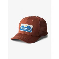 Czapka z daszkiem Kavu Above Standard - cherry mahogany. Czerwone czapki męskie KAVU, bez wzorów. Za 149.99 zł.