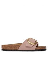 Birkenstock Klapki Madrid 1027056 Różowy. Czerwone klapki damskie Birkenstock, bez wzorów, z nubiku, bez obcasa. Za 539.99 zł.