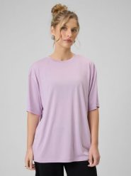 4F T-shirt loose z modalem damski - fioletowy M. Fioletowe t-shirty damskie 4f, m, bez wzorów, bez kołnierzyka. Za 89.99 zł.