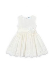 Mayoral Sukienka elegancka 3914 Biały Regular Fit. Białe sukienki dziewczęce Mayoral, bez wzorów, z bawełny, eleganckie, bez ramiączek. Za 249.99 zł.