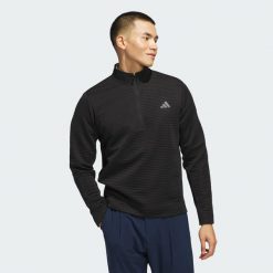 Zakładana przez głowę bluza Ultimate365 Dwr Textured Quarter Zip. Czarne bluzy bez kaptura męskie Adidas, z materiału. Za 329.00 zł.