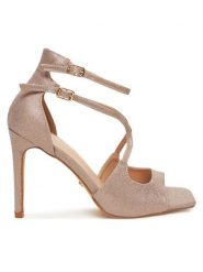 DeeZee Sandały F2158-2 Różowy. Czerwone sandały damskie DeeZee, bez wzorów, ze skóry, bez obcasa, na szpilce. Za 139.99 zł.