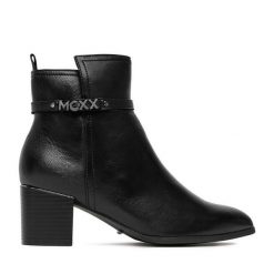 Botki MEXX. Czarne botki damskie Mexx, bez obcasa, na słupku, bez zapięcia. Za 259.99 zł.