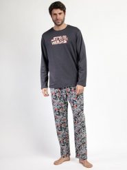 Star Wars Piżama "Star Wars" w kolorze antracytowym rozmiar: L. Czarne piżamy męskie Star Wars, l, bez wzorów, z bawełny, bez ramiączek. Za 165.99 zł.