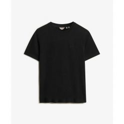 Damska koszulka z haftowanym logo Superdry Essential. Czarne t-shirty damskie Superdry., xs, bez wzorów, z materiału, bez kołnierzyka. Za 99.80 zł.