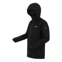 Kurtka turystyczna przeciwdeszczowa damska Birchdale wodoodporna. Czarne kurtki przeciwdeszczowe damskie Regatta, bez kaptura. Za 299.99 zł.