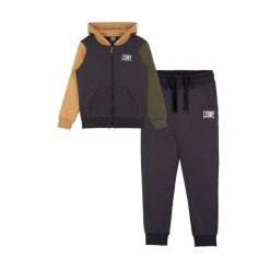 Leone 1947 Color Block Kinder Winter Trainingsanzug mit Kapuze, Reißverschluss. Szare spodnie dresowe damskie LEONE 1947 APPAREL, bez wzorów, z bawełny. W wyprzedaży za 120.78 zł.