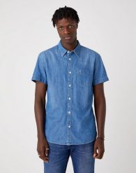 KOSZULA MĘSKA WRANGLER SS 1PKT SHIRT LIGHT SUMMER W5J15K30N 112130164. Koszule męskie Wrangler, m, bez wzorów, bez kołnierzyka, bez ramiączek. Za 159.99 zł.