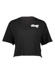 Puma Koszulka "Script" w kolorze czarnym rozmiar: XL. Czarne bluzki damskie Puma, xl, bez wzorów, z bawełny, bez kołnierzyka, bez ramiączek. Za 70.45 zł.