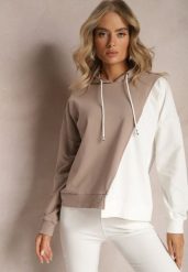 Beżowa Bawełniana Bluza z Kapturem i Ściągaczami Ardente. Brązowe bluzy z kapturem damskie Renee, z bawełny. Za 79.99 zł.