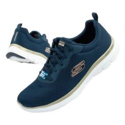 Buty Skechers Flex Appeal 4.0 Brillant View 149303/NVGD niebieskie. Niebieskie buty sportowe na co dzień damskie bez wzorów, z materiału. Za 371.29 zł.