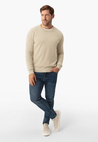 Bawełniany sweter S-LOGAN. Białe swetry męskie Volcano, l, bez wzorów, z bawełny, bez kołnierzyka. Za 149.99 zł.