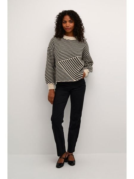 Kaffe Sweter w kolorze czarno-beżowym rozmiar: L. Brązowe golfy damskie Kaffe, l, bez wzorów, ze splotem, bez ramiączek. Za 204.48 zł.