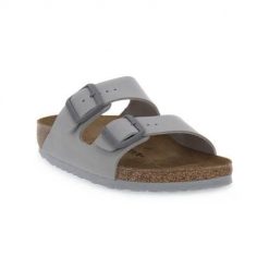 Klapki damskie Birkenstock Arizona. Brązowe klapki damskie Birkenstock, bez wzorów, z materiału, bez obcasa. Za 481.00 zł.
